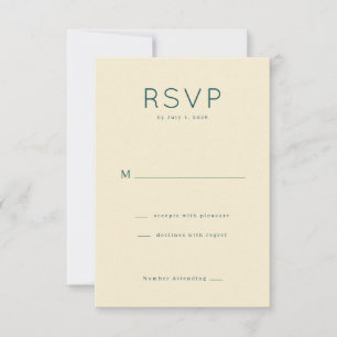 Tarjeta de respuesta RSVP beige elegante