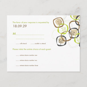 Tarjeta de respuesta RSVP (Boda de Árboles y Anill