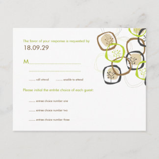 Tarjeta de respuesta RSVP (Boda de Árboles y Anill