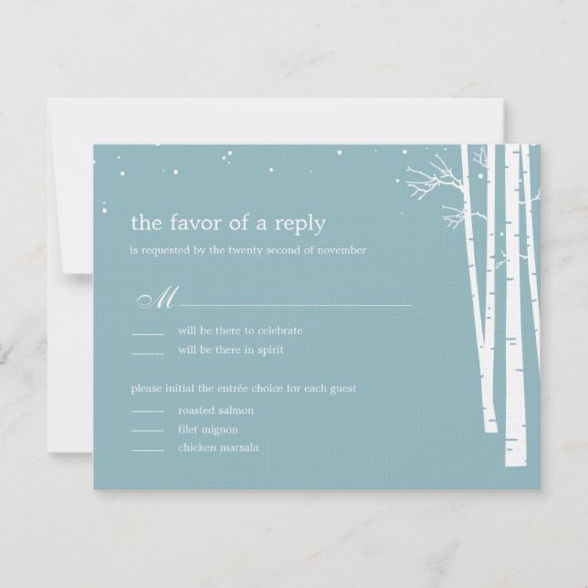 Tarjeta de respuesta RSVP/Boda Forestal de Inviern (Anverso)