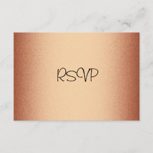 Tarjeta de respuesta RSVP Bronce de cobre elegante