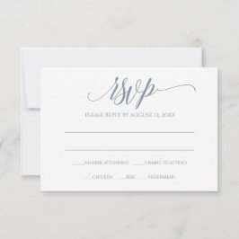 Tarjeta de respuesta RSVP | Caligrafía de lujo (az