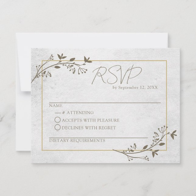 Tarjeta de respuesta RSVP clásica de guión elegant (Anverso)