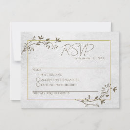 Tarjeta de respuesta RSVP clásica de guión elegant