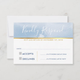 TARJETA DE RESPUESTA RSVP color de agua azul intel