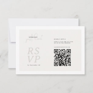 Tarjeta de respuesta RSVP con código QR de amor si