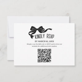 Tarjeta de respuesta RSVP con código QR de lazo mo