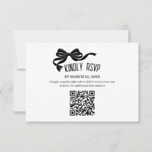 Tarjeta de respuesta RSVP con código QR de lazo mo