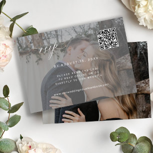 tarjeta de respuesta RSVP con código QR elegante p