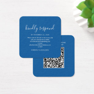 Tarjeta de respuesta RSVP con código QR para boda 