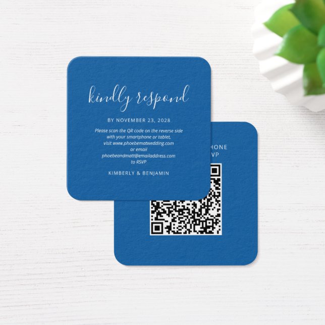 Tarjeta de respuesta RSVP con código QR para boda  (Escritorio)