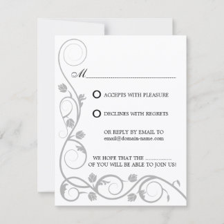 Tarjeta de respuesta / RSVP con elegantes remolino