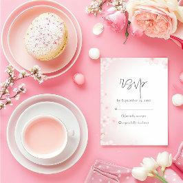 Tarjeta de respuesta RSVP con flores de cerezo sua