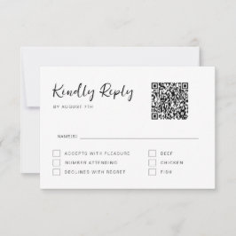 Tarjeta de respuesta RSVP con letra moderna en bla