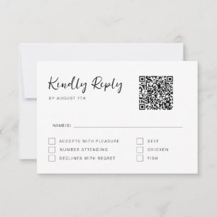 Tarjeta de respuesta RSVP con letra moderna en bla