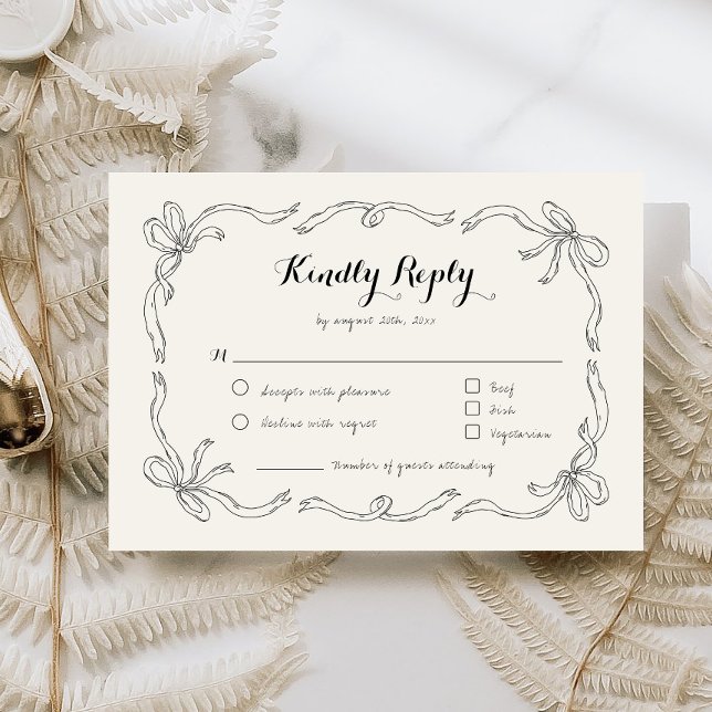 Tarjeta de respuesta RSVP con mano extravagante y  (Subido por el creador)