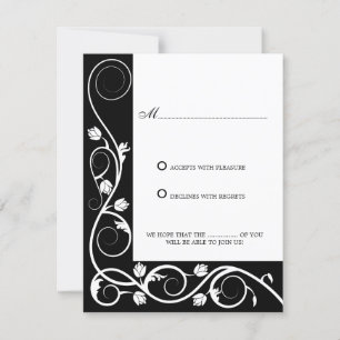 Tarjeta de respuesta / RSVP con remolinos elegante