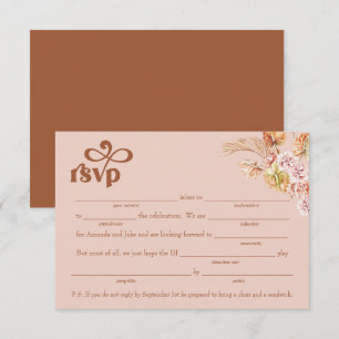Tarjeta de respuesta RSVP con solicitud de canción