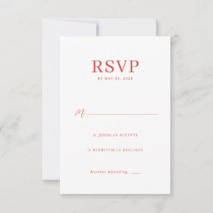 Tarjeta de Respuesta RSVP Coral Elegante