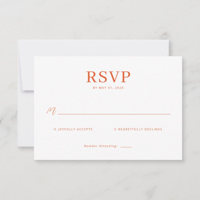 Tarjeta de Respuesta RSVP Coral Elegante (Anverso)