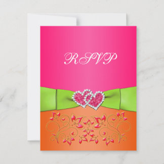 Tarjeta de respuesta RSVP Corazones unidos florale