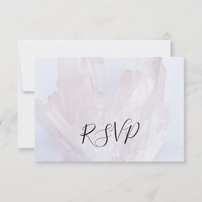 Tarjeta de respuesta RSVP Crystals de Lavanda Lige (Anverso)