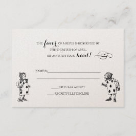 Tarjeta de respuesta RSVP de Alice in Wonderland
