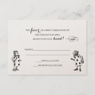 Tarjeta de respuesta RSVP de Alice in Wonderland