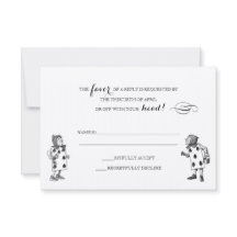 Tarjeta de respuesta RSVP de Alice in Wonderland