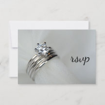 Tarjeta de respuesta RSVP de anillos de boda