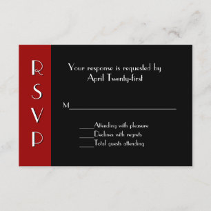 Tarjeta de respuesta RSVP de Art Deco para todos l