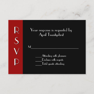 Tarjeta de respuesta RSVP de Art Deco para todos l