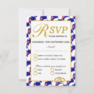 Tarjeta de respuesta RSVP de AUSTRALIA Wedding