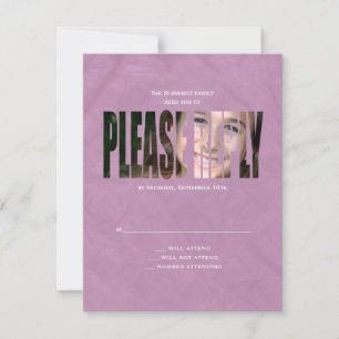 Tarjeta de respuesta RSVP de Bat Mitzvah Photo en