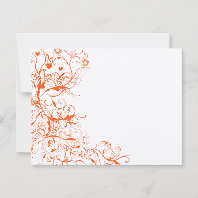 Tarjeta de respuesta RSVP de Birds & Swirls Wedds (Anverso)