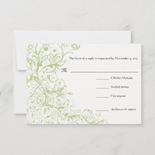 Tarjeta de respuesta RSVP de Birds & Swirls Wedds