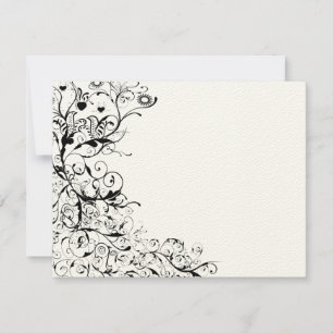 Tarjeta de respuesta RSVP de Birds & Swirls Wedds