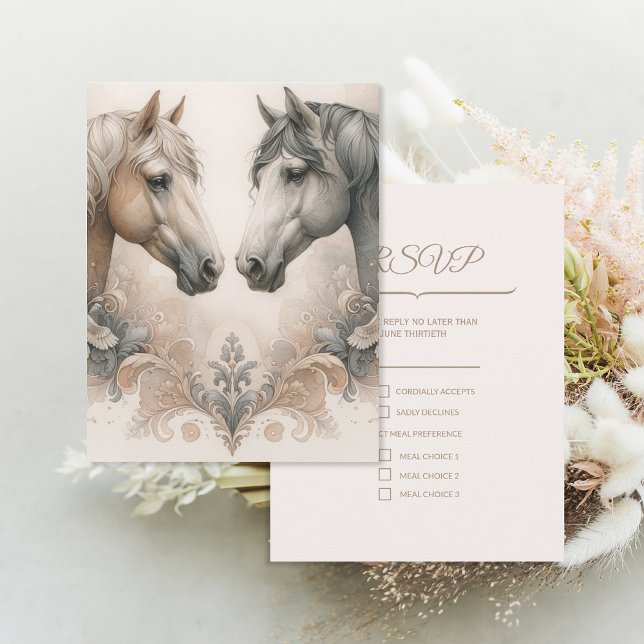 Tarjeta de respuesta RSVP de boda (Wedding RSVP Response Card (front and back))