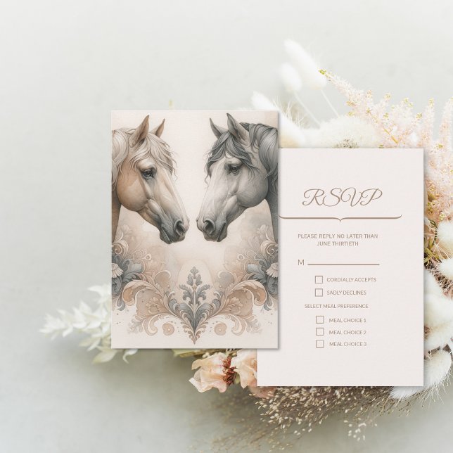 Tarjeta de respuesta RSVP de boda (Wedding RSVP Response Card (front and back))