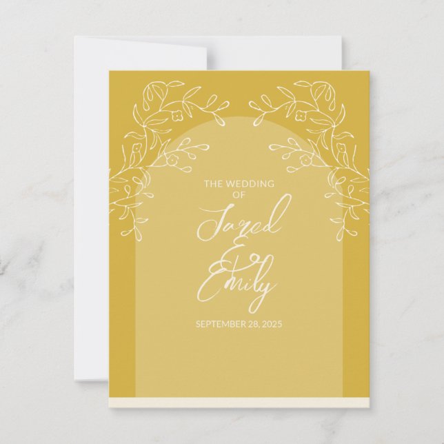 Tarjeta de respuesta RSVP de boda (Anverso)