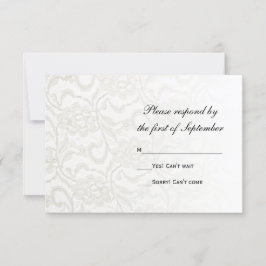 Tarjeta de respuesta RSVP de boda blanca