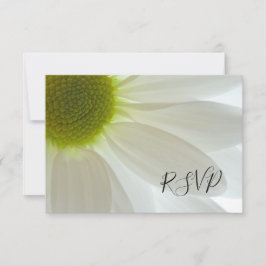 Tarjeta de respuesta RSVP de boda blanca de diente