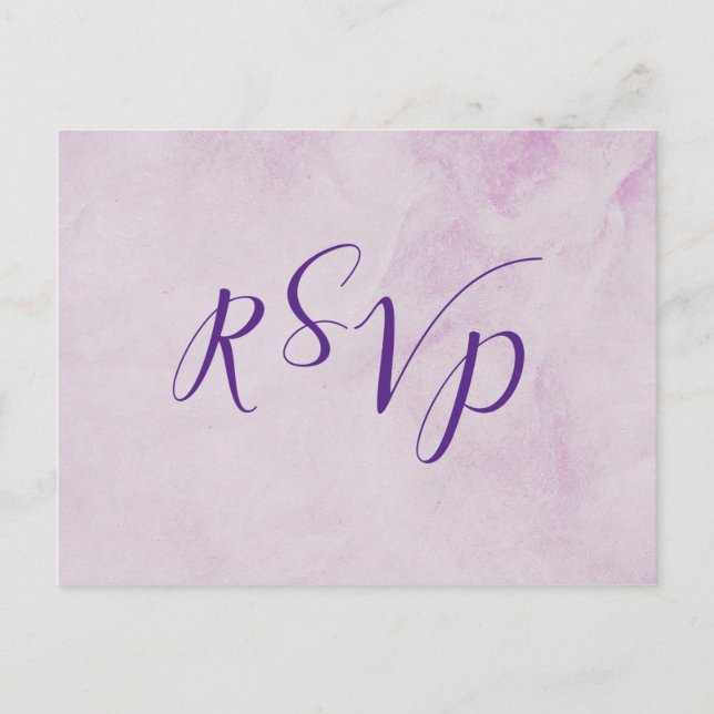 Tarjeta de respuesta rsvp de boda caligrafía + ent (Anverso)