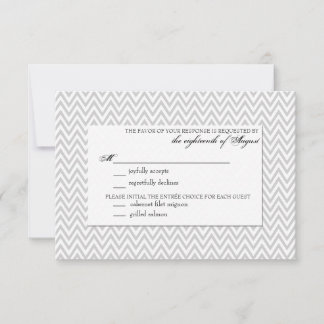 Tarjeta de respuesta RSVP de boda // Chevron