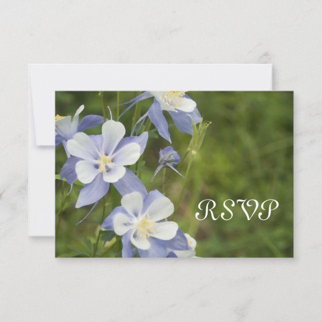 Tarjeta de respuesta RSVP de Boda Colectiva Azul (Anverso)