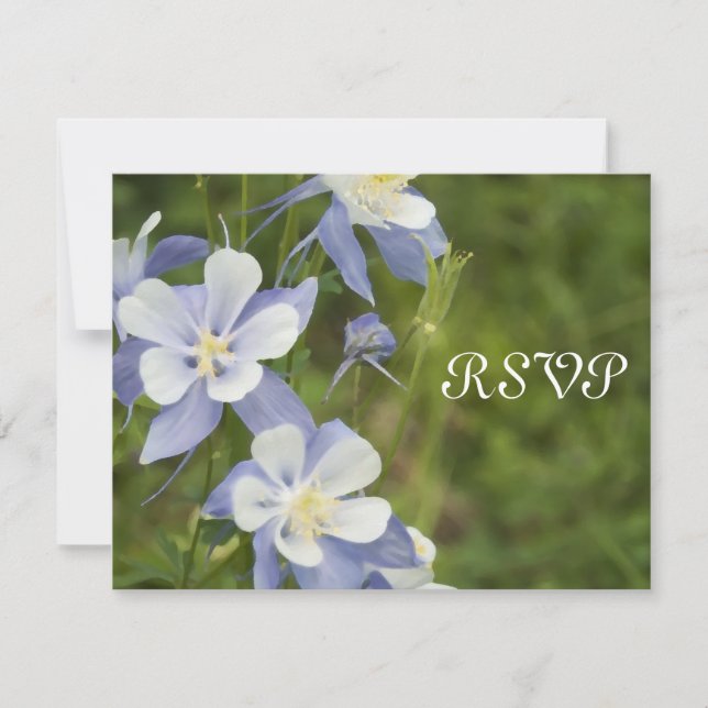 Tarjeta de respuesta RSVP de Boda Colectiva Azul (Anverso)