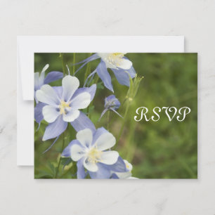 Tarjeta de respuesta RSVP de Boda Colectiva Azul