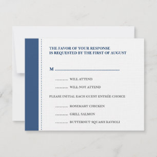 Tarjeta de respuesta RSVP de boda con borde de aba