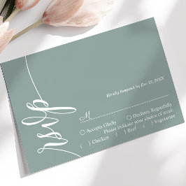 Tarjeta de Respuesta RSVP de Boda con Caligrafía E