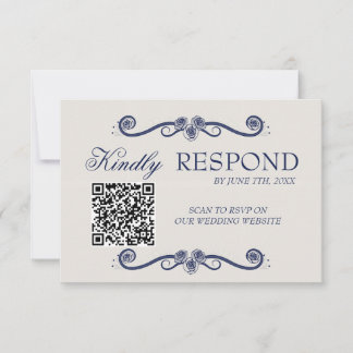 Tarjeta de respuesta RSVP de boda con código QR |